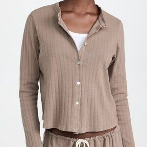 Donni Beige Pointelle Cardigan